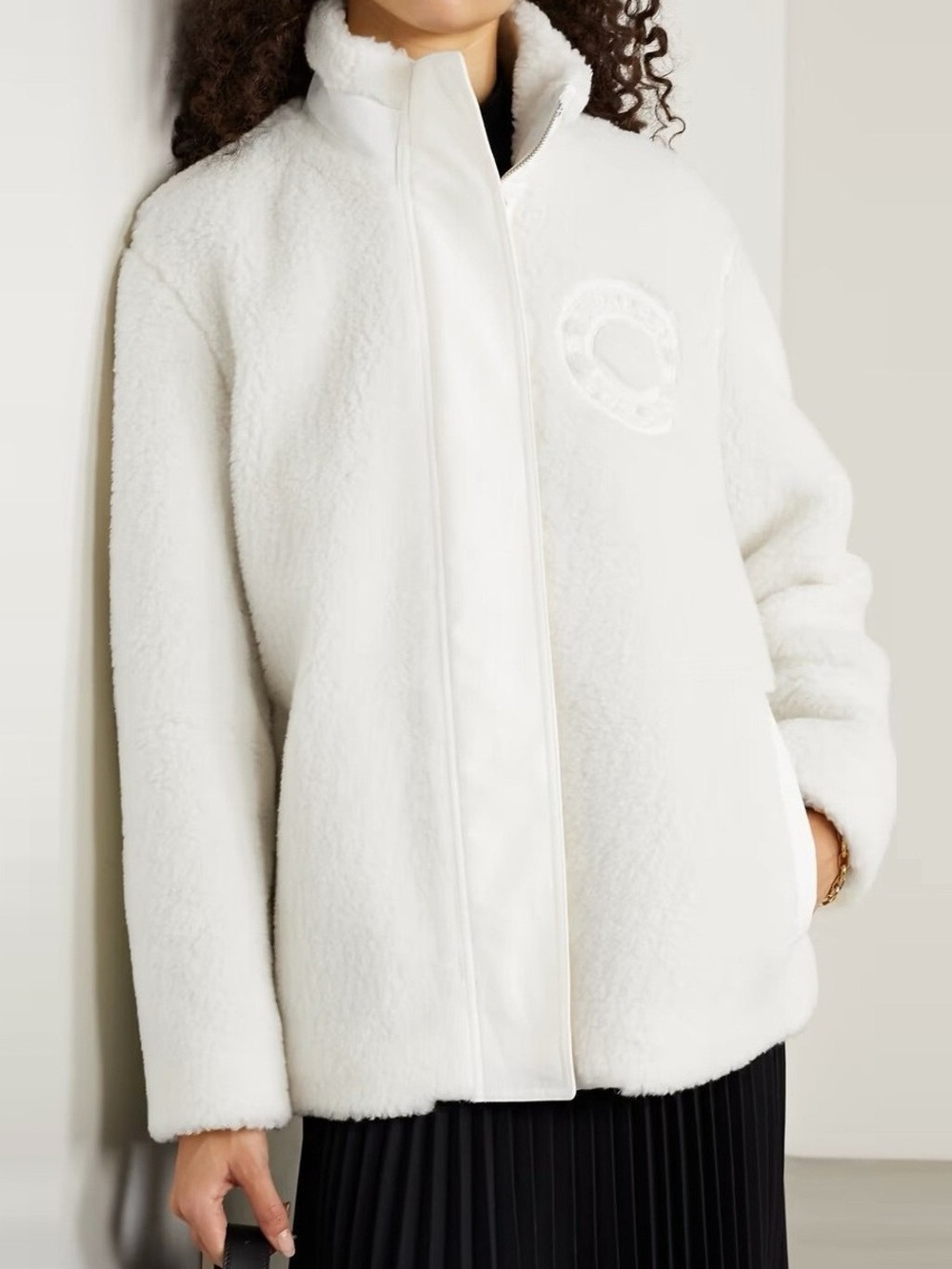 Burberry white wool Faux-Shearling Teddy Jacket 0